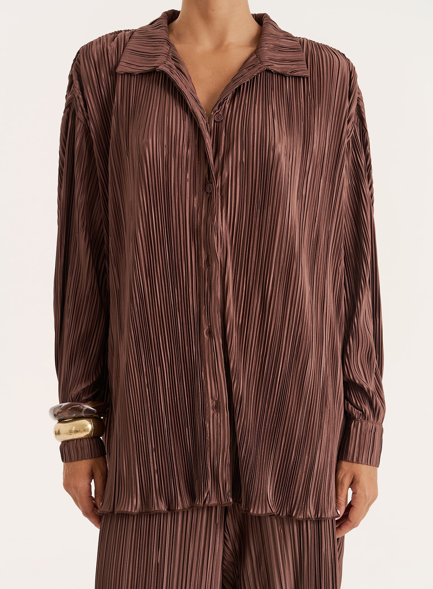 Chocolate Plisse Shirt